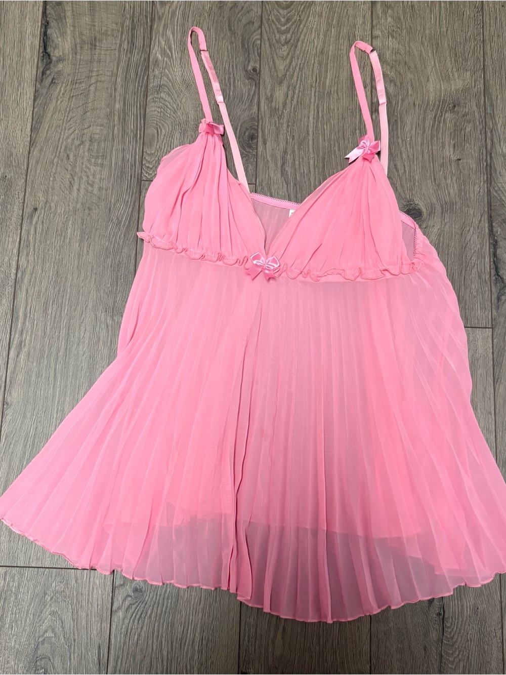 pink slinky ruffle accordion sexy lingerie tank top mini dress cinema etoile